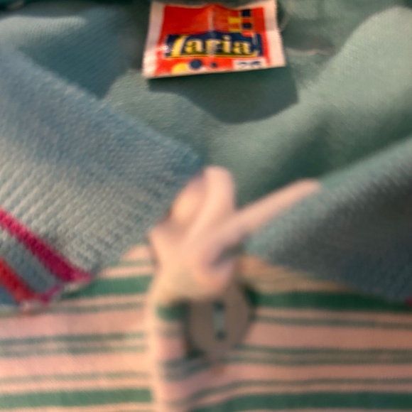 Vintage Iaria Blue and White Sleeveless Tee for Kids Size 5-6 Unisex ~ Summer! - Picture 4 of 5